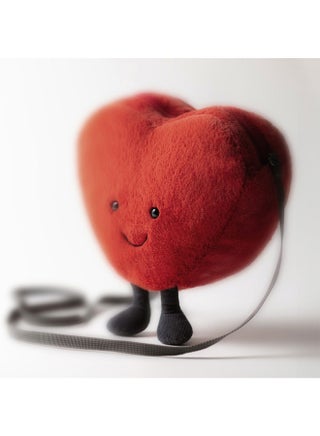 Amuseables Heart Bag 15cm – Soft Plush Red Heart Crossbody Bag with Smiling Face for Kids, Gifts & Everyday Use - view 3
